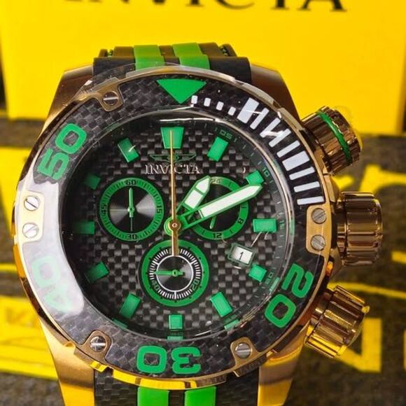 Invicta Pro Diver 48991 Gold Green Chronograph 52mm Men’s Watch - Picture 2 of 7